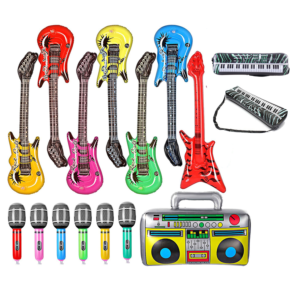 Musical Instrument That You Blow Into - Aufblasbare Instrumente, Spielzeug-Set, inklusive Blow-Up-Gitarre, Rock,