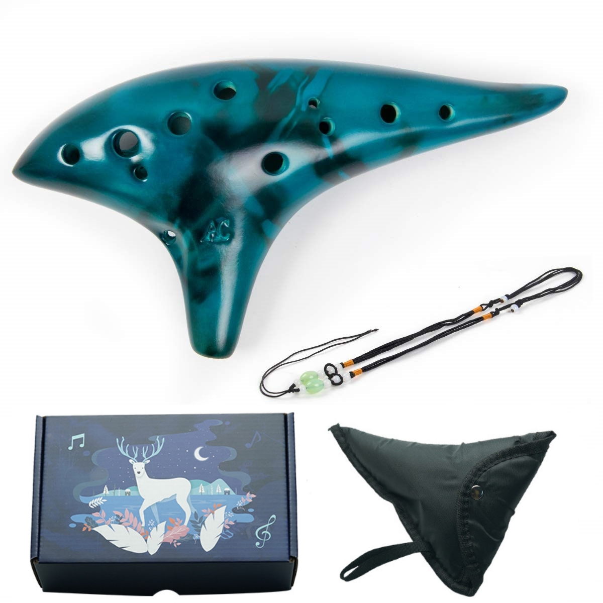 Song With Musical Instrument - Ocarina12 Töne Alt C Keramik Okarina