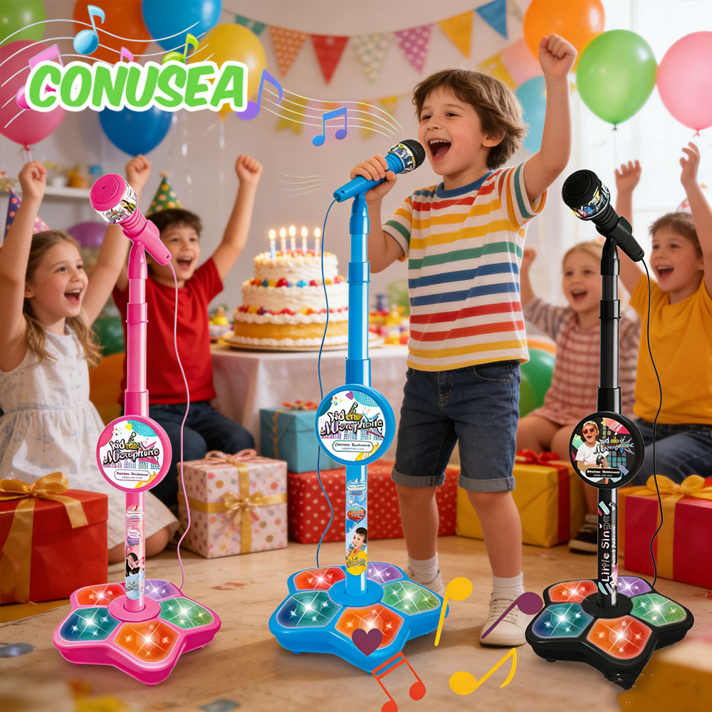 Song With Musical Instrument - Kinder Mikrofon Spielzeug mit Ständer E-Gitarre