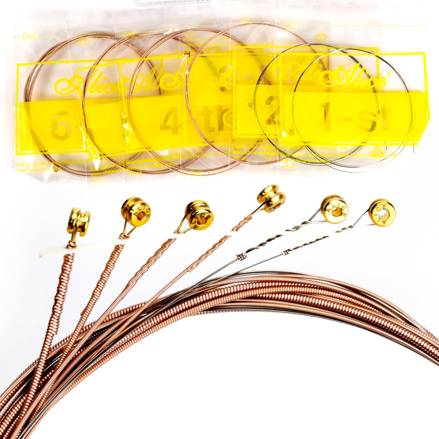 Musical Instrument Strings - 2/6-teiliges Set Hochwertige Akustikgitarrensaiten Kupfersaiten 1-6