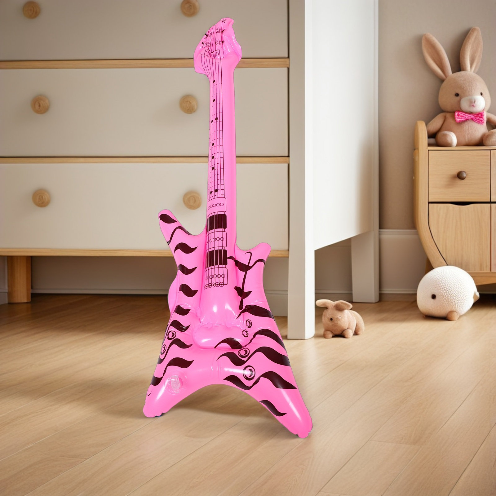 Musical Instrument That You Blow Into - Aufblasbare Rock-and-Roll-Gitarre im Retro-Stil der 80er