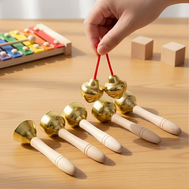 Musical Instrument Names - Percussion-Instrument, Kinderglocken, 2 Stück, mit Saitengriffen