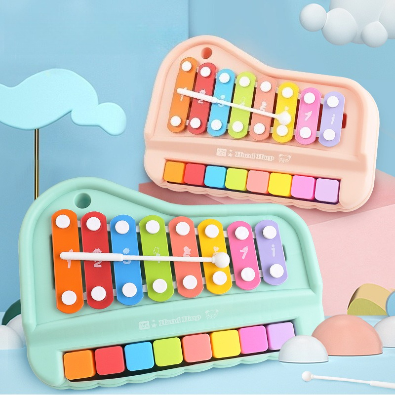 Musical Instrument Names - 8-Noten-Xylophon-Klavier, 2-in-1, frühes pädagogisches Musikspielzeug mit
