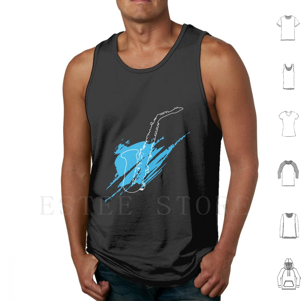 Song With Musical Instrument - Silhouette des Saxophon-Tanktops, Weste, Saxophon, Musik,